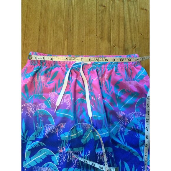 Chubbies Mens Swim Trunks Shorts Size L Jungle Tiger Print Pink Blue Mesh Liner - Picture 7 of 9